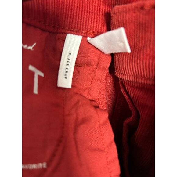 Loft Red Flare Crop Corduroy Pants Size 24 Women's - Picture 5 of 15